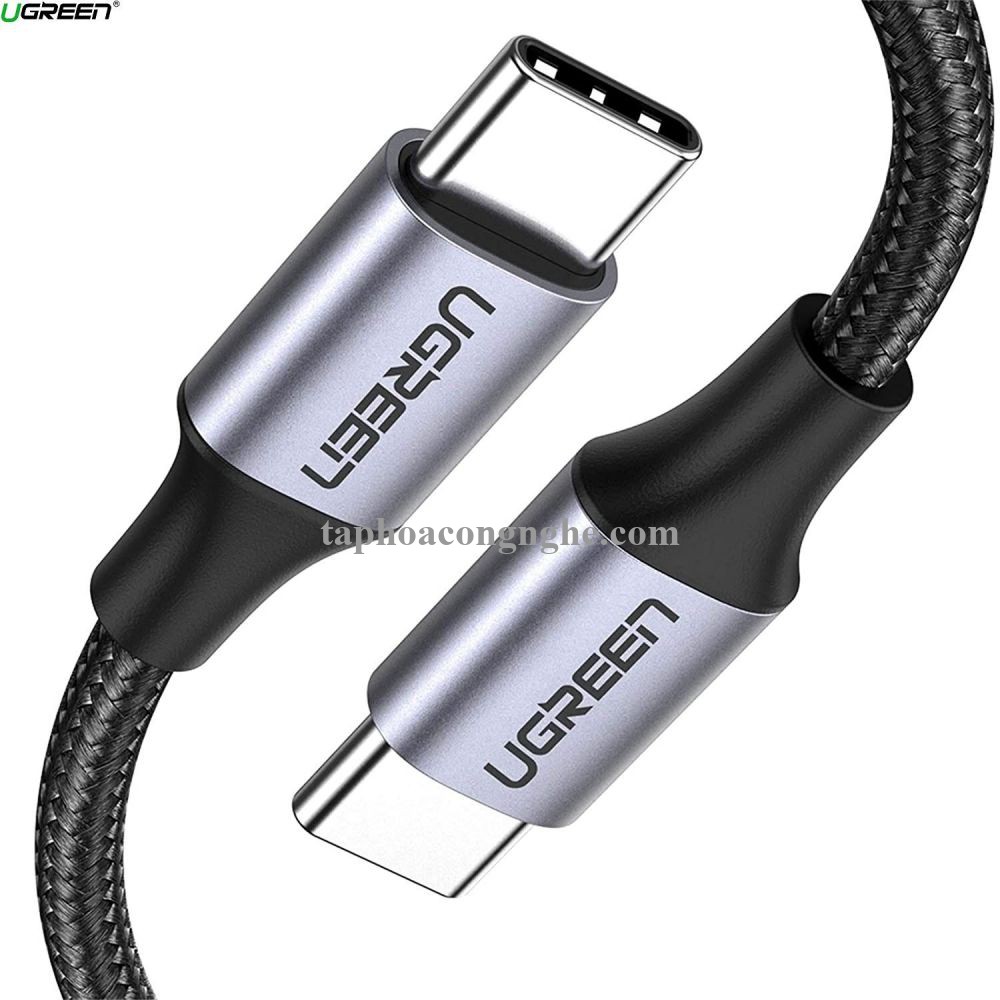 Ugreen 50149 0.5M Type C 2.0 Cáp sạc và truyền dữ liệu từ máy tính ra điện thoại màu xám đen US261 30050149